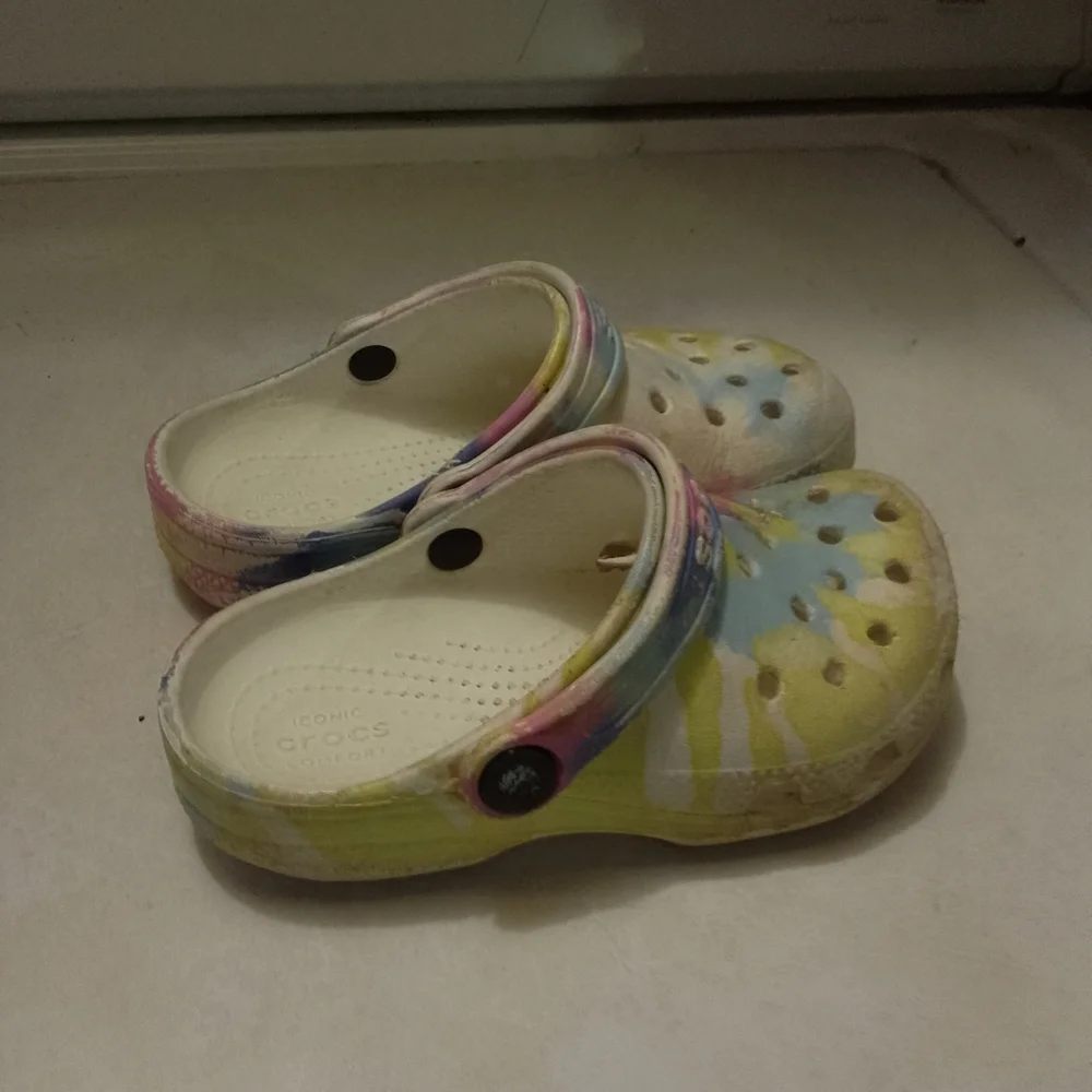 CROCS Yellow and Pink Sandals‎ with Ventilation Holes